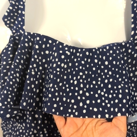 Kona Sol Women's Ruffle Full Coverage One Piece Swimsuit Polka Dots Size 16 NTG - Picture 4 of 16